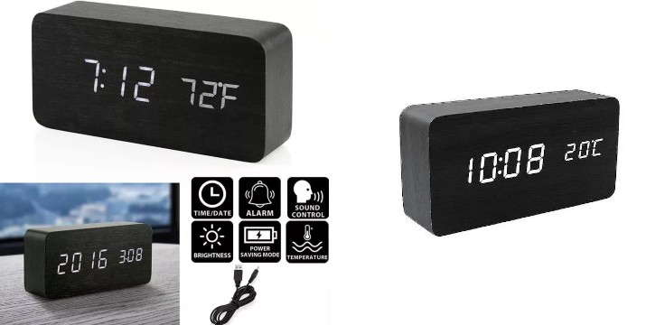 8,5€ για ένα Επιτραπέζιο LED Ψηφιακό Ξύλινο Ρολόι με Ένδειξη Θερμοκρασίας & Ημερομηνίας , με παραλαβή από την Idea Hellas και δυνατότητα πανελλαδικής αποστολής στο χώρο σας.Κωδ: 230.19835