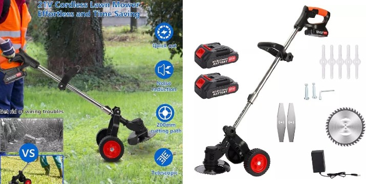  39,90€ για ένα Ασύρματο Ηλεκτρικό Χορτοκοπτικό Μπαταρίας 21V Με Ρόδες Andowl, με παραλαβή ή δυνατότητα πανελλαδικής αποστολής στο χώρο σας από το “Idea Hellas” στη Νέα Ιωνία.Κωδ: 230.19269