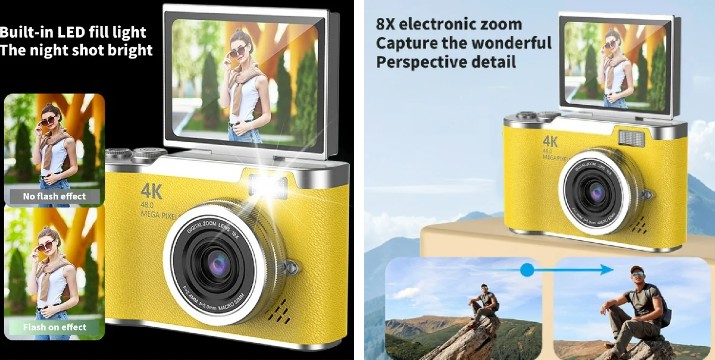 26,90€ για μία Φωτογραφική Μηχανή CCD 4K Με Οθόνη Ανακλινόμενη Και Ανάλυση 48MP Andowl, με παραλαβή από την Idea Hellas και δυνατότητα πανελλαδικής αποστολής στο χώρo σας.Κωδ: 230.18784