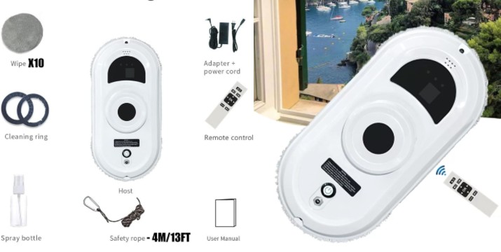 84,90€ για ένα Έξυπνο Robot Καθαρισμού Τζαμιών με Διπλούς Περιστρεφόμενους Δίσκους Microfiber Andowl, με παραλαβή από την Idea Hellas και δυνατότητα πανελλαδικής αποστολής στο χώρo σας.Κωδ:230.21422X