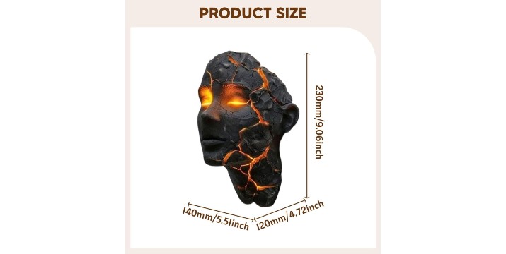 31,90€ για ένα 3D LED Φωτιστικό Τοίχου – Διακοσμητικό Πρόσωπο από Ρητίνη Gothic Design 23cm, με παραλαβή από την Idea Hellas και δυνατότητα πανελλαδικής αποστολής στο χώρo σας.Κωδ:230.21627AIF
